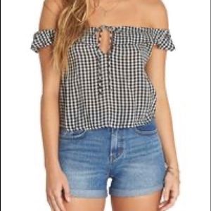gingham off the shoulder top